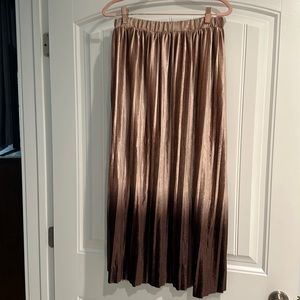 Ombré brown velvet long skirt